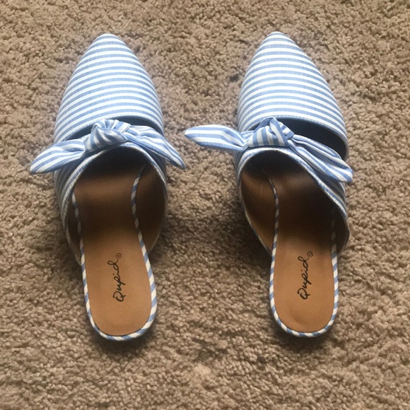 Blue and White Striped Mules - Picture 2 of 4